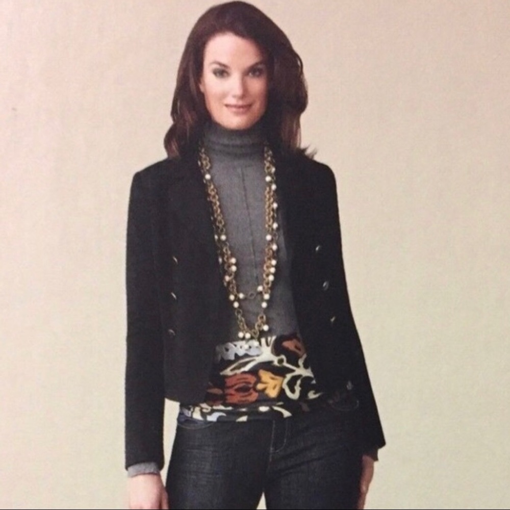 Cabi Black Blazer with Gold Buttons